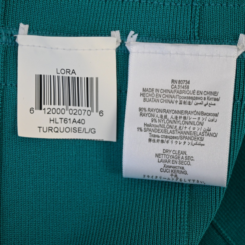 Herve Leger Lora Turquoise Bodycon Bandage Maxi Dress Size Large - Picture 4 of 9